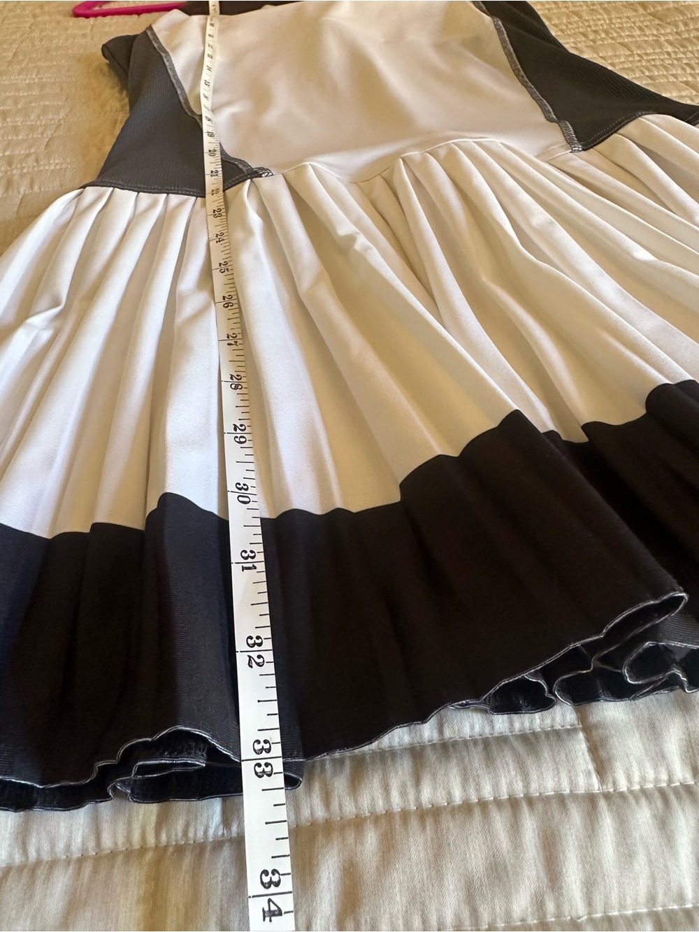 Adidas by Stella McCartney Black & White Tennis Dress with Pleated Hem - Picture 7 of 7